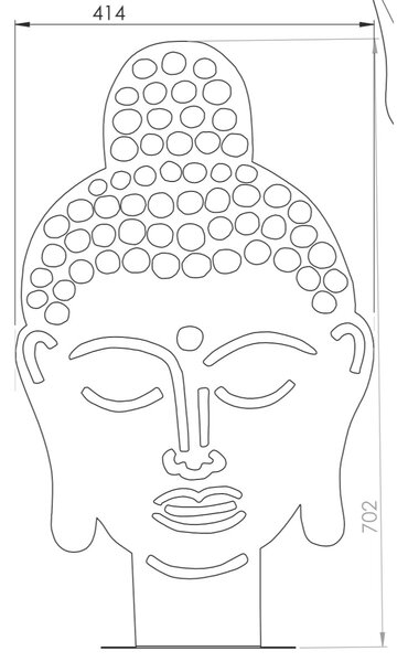 Ozdoba ogrodowa Buddha 70 x 42 cm, corten CORGARDEN 1062