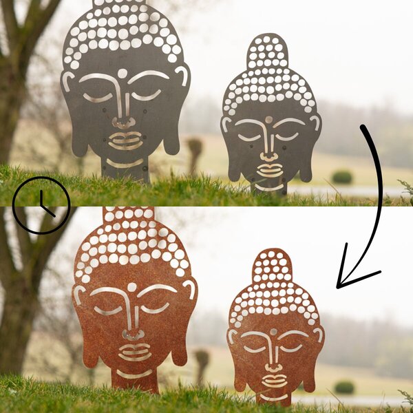 Ozdoba ogrodowa Buddha 70 x 42 cm, corten CORGARDEN 1062