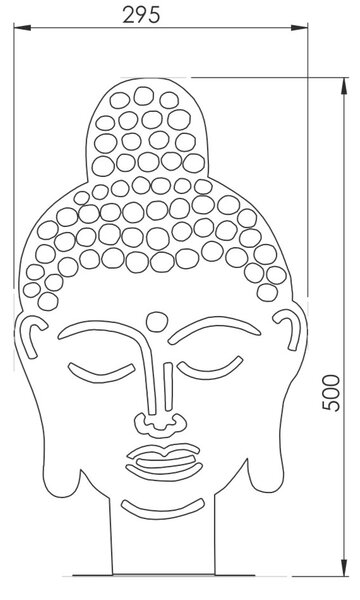 Ogrodowa dekoracja Budda 50 x 30 cm, corten CORGARDEN 1061