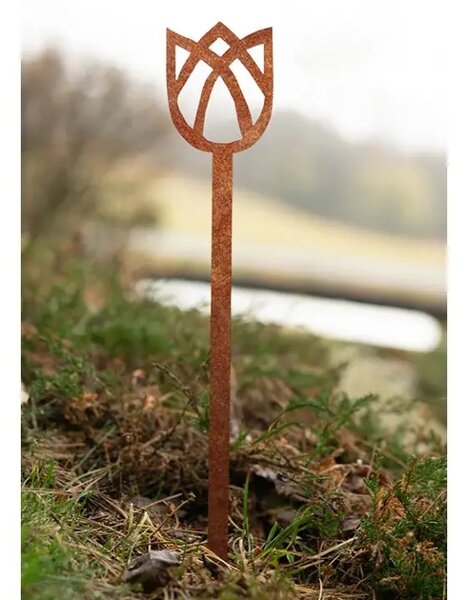 Ozdoba ogrodowa tulipan 62 x 10 cm, corten CORGARDEN 1055
