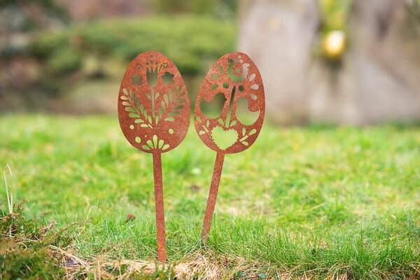 Ozdoba ogrodowa wielkanocne jajko 2, 51 x 14 cm, corten CORGARDEN 1064