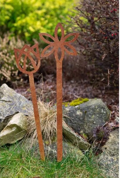 Ozdoba ogrodowa kwiat 3, 68 x 16 cm, corten CORGARDEN 1056