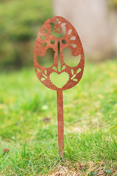 Ozdoba ogrodowa wielkanocne jajko 1, 51 x 14 cm, corten CORGARDEN 1063