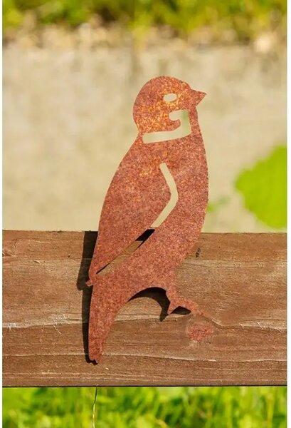 Ogrodowa dekoracja wróbel 4, 15 x 5 cm, corten CORGARDEN 1060