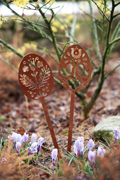 Ozdoba ogrodowa wielkanocne jajko 2, 51 x 14 cm, corten CORGARDEN 1064