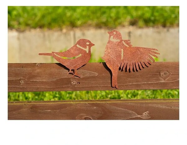 Ozdoba ogrodowa wróbel 2, 15 x 16 cm, corten CORGARDEN 1058