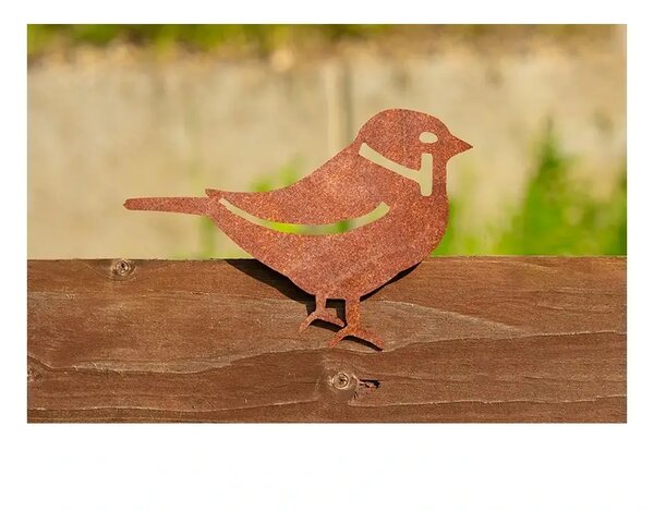 Ozdoba ogrodowa wróbel 3, 15 x 10 cm, corten CORGARDEN 1059