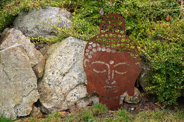 Ozdoba ogrodowa Buddha 70 x 42 cm, corten CORGARDEN 1062