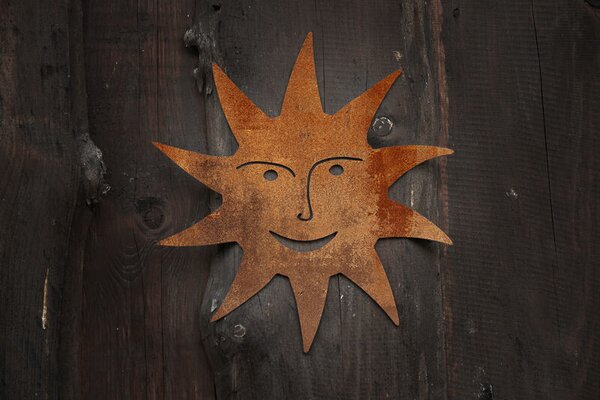 Ozdoba ogrodowa słońce, 29 x 29 cm, corten CORGARDEN 1065