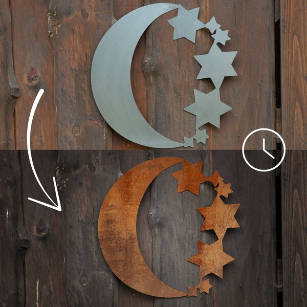 Ozdoba ogrodowa księżyc 31 × 31 cm, corten CORGARDEN 1067