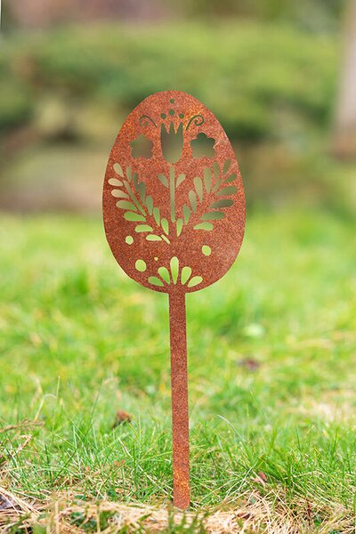 Ozdoba ogrodowa wielkanocne jajko 2, 51 x 14 cm, corten CORGARDEN 1064