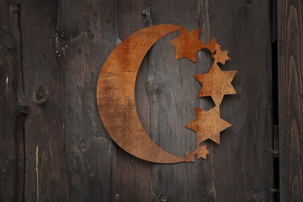 Ozdoba ogrodowa księżyc 31 × 31 cm, corten CORGARDEN 1067