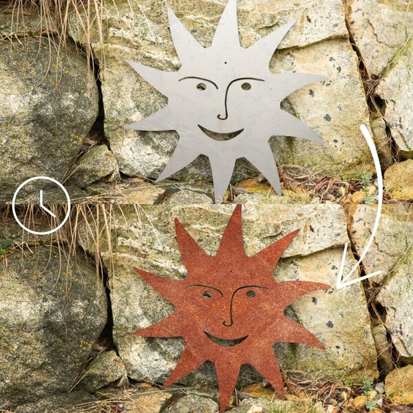 Ozdoba ogrodowa słońce, 29 x 29 cm, corten CORGARDEN 1065