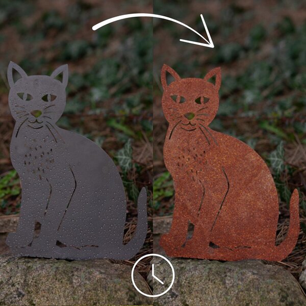 Ozdoba ogrodowa kot 37 × 21 cm, corten CORGARDEN 1069
