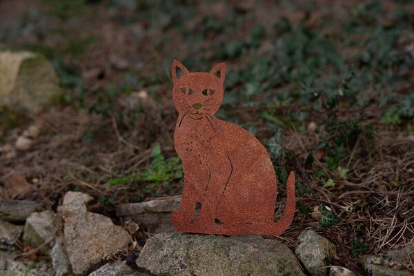 Ozdoba ogrodowa kot 37 × 21 cm, corten CORGARDEN 1069