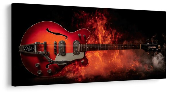Obraz elektryczna gitara w ogniu