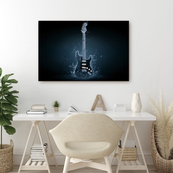 Obraz elektryczna gitara w niebieskim