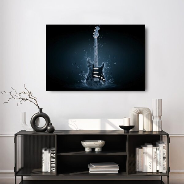Obraz elektryczna gitara w niebieskim