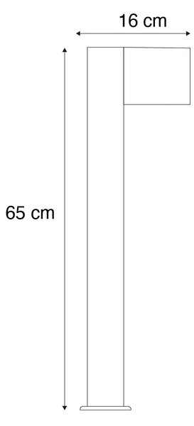 Lampa zewnętrzna aluminiowa z nadrukiem drewna z kolcem do ziemi i dławikiem kablowym 65 cm IP44 - Baleno