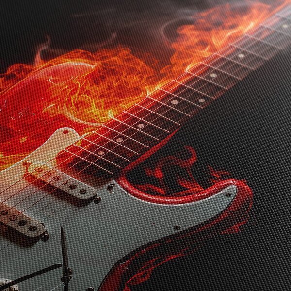 Obraz elektryczna gitara i ogień