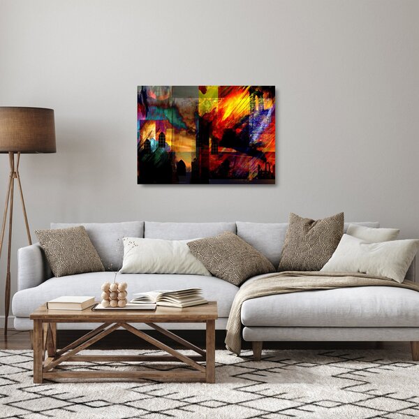 Obraz na szkle - Kolorowa abstrakcja miasta (70x50 cm)