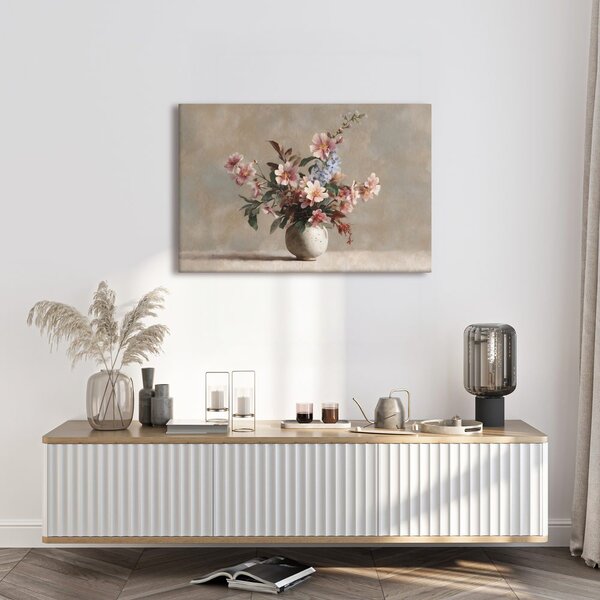Obraz kwiatowa harmonia w ceramice