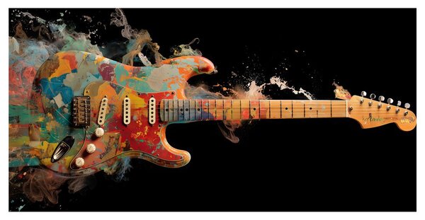 Obraz elektryczna gitara w kolorach