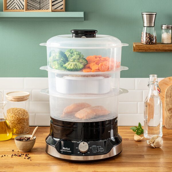 Ultracompact Garnek do gotowania na parze, srebrny/czarny TEFAL VC204810