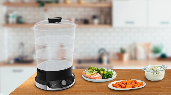 Ultracompact Garnek do gotowania na parze, srebrny/czarny TEFAL VC204810