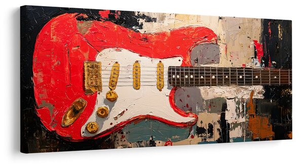 Obraz czerwona gitara na płótnie
