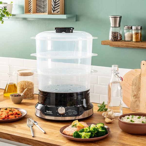 Ultracompact Garnek do gotowania na parze, srebrny/czarny TEFAL VC204810