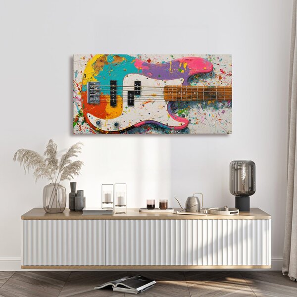 Obraz gitara basowa w kolorach