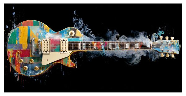 Obraz kolorowa gitara elektryczna