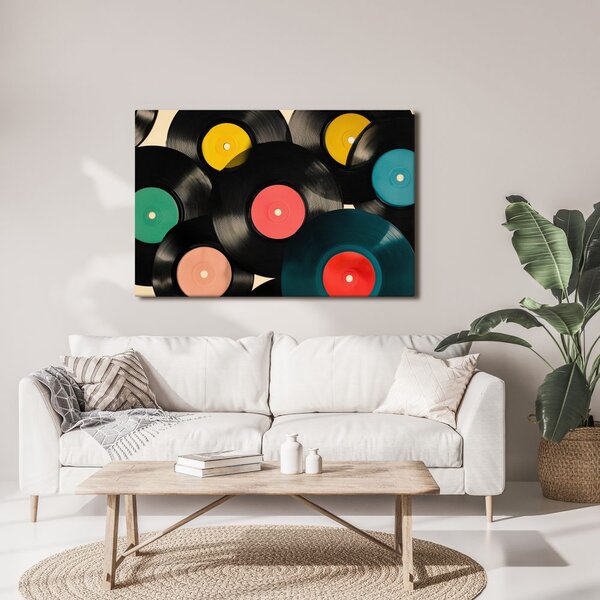 Obraz muzyczne retro winyle