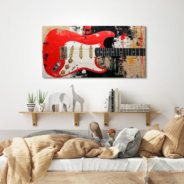Obraz czerwona gitara elektryczna