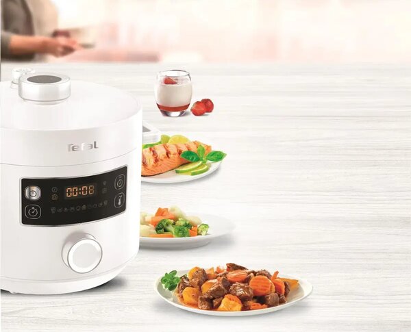 Turbo Cuisine Wielofunkcyjny garnek elektryczny, biały TEFAL CY754130