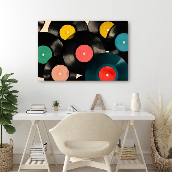 Obraz muzyczne retro winyle