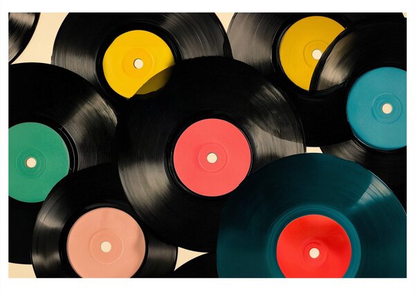 Obraz muzyczne retro winyle