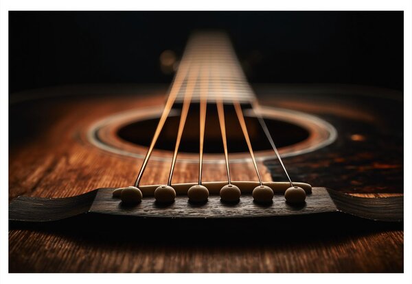 Obraz akustyczna gitara w zbliżeniu