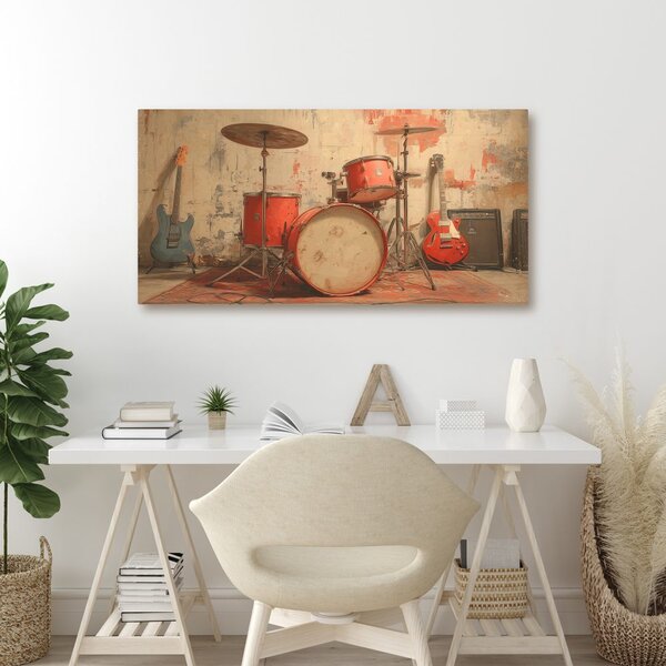 Obraz instrumenty muzyczne w sali prób