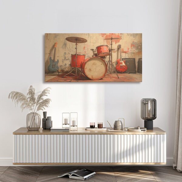 Obraz instrumenty muzyczne w sali prób