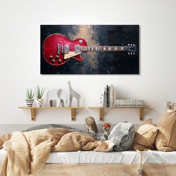 Obraz czerwona gitara elektryczna