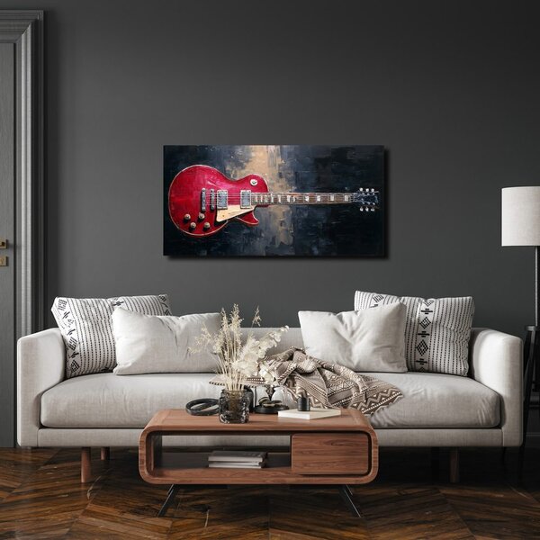 Obraz czerwona gitara elektryczna
