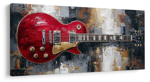 Obraz czerwona gitara elektryczna