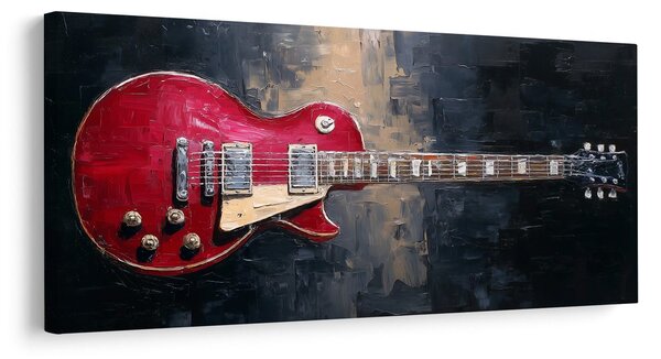 Obraz czerwona gitara elektryczna