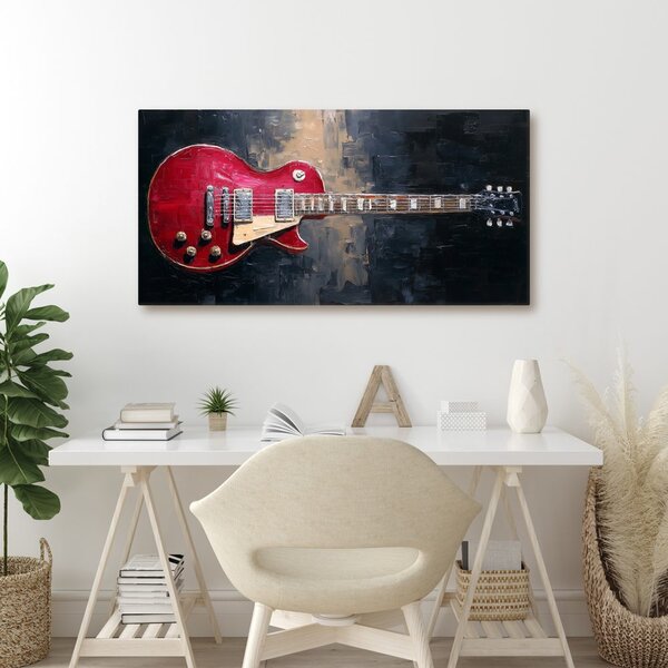 Obraz czerwona gitara elektryczna