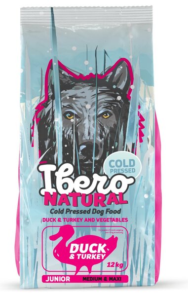 Cold Press Karma dla psów Dog Junior Medium & Maxi, Duck&Turkey, 12 kg IBERO 1005357