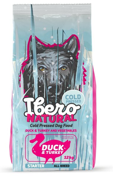 Cold Press karma dla psów Dog Starter/Puppy, Kaczka & Indyk, 12 kg IBERO 1005913