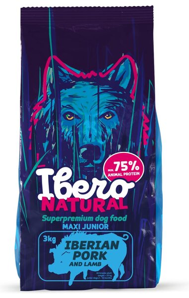 Naturalna karma dla psów Dog Maxi Junior, Pork & Lamb, 3 kg IBERO 1004286