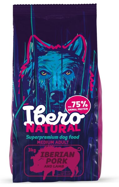Naturalna karma dla psów Dog Medium Adult, Pork & Lamb, 3 kg IBERO 1004285